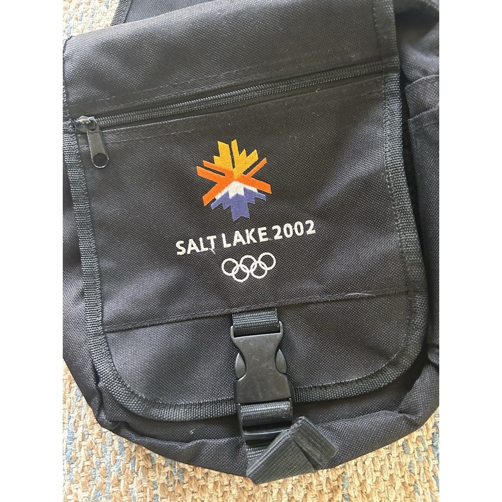 Officially Licensed Salt Lake 2002 Olympics Black Shoulder Bag Adjustable